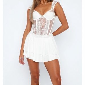 WHITE FOX BLACK LACE DRESS